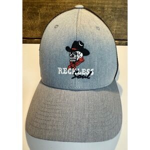 Reckless Heart Embroidered Skull Snap-Back Ball Cap - The Classics Yupoong Gray